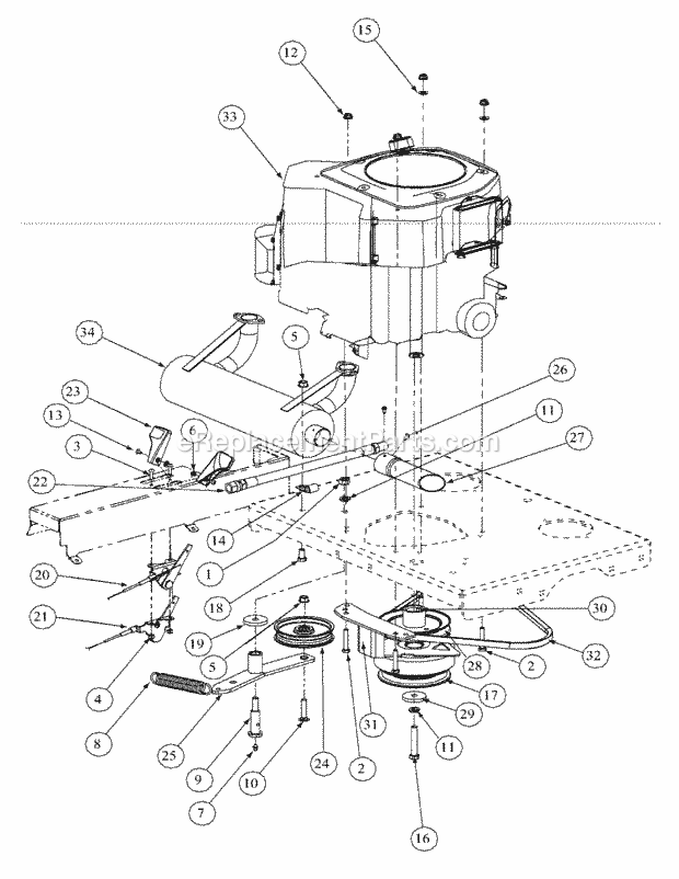 Kohler Engine Assembly Diagram and Parts List for M60-KH 53AH5BDX750 Cub Cadet Sprayer